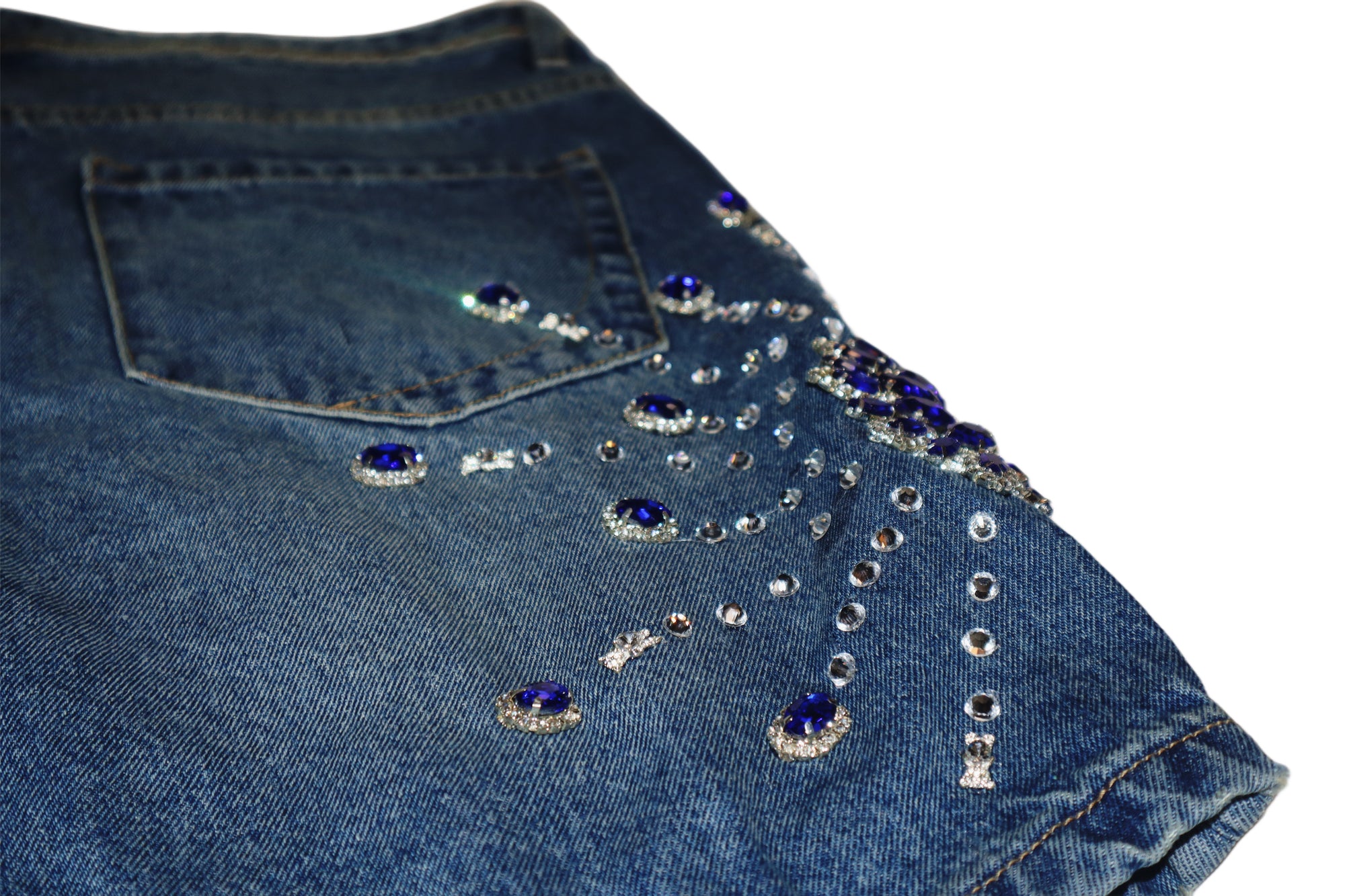 KP: DUBAI Sapphire Denim Jeans Shorts {size 34}
