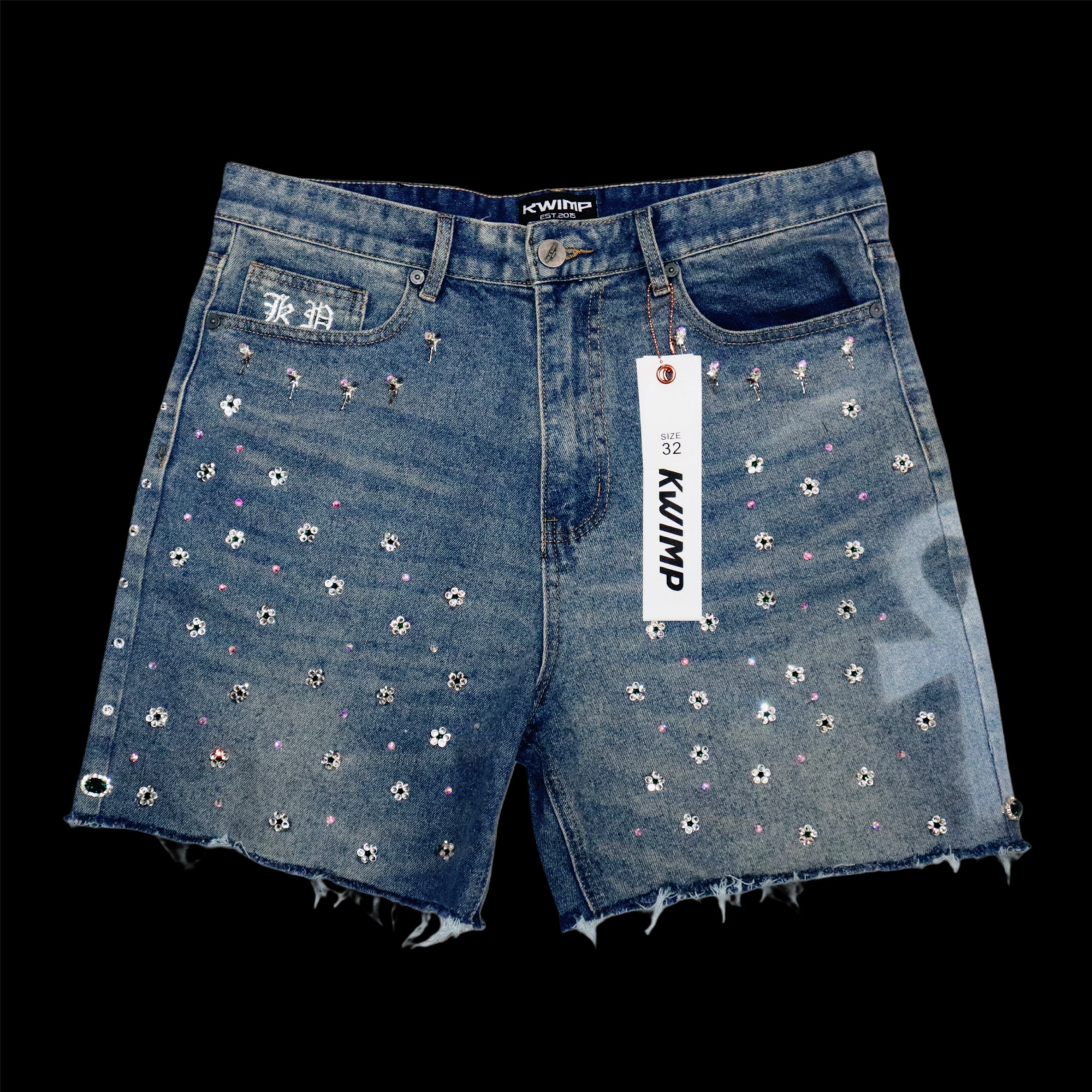 KP: Chopped Flower Denim Jeans Shorts {Size 32}
