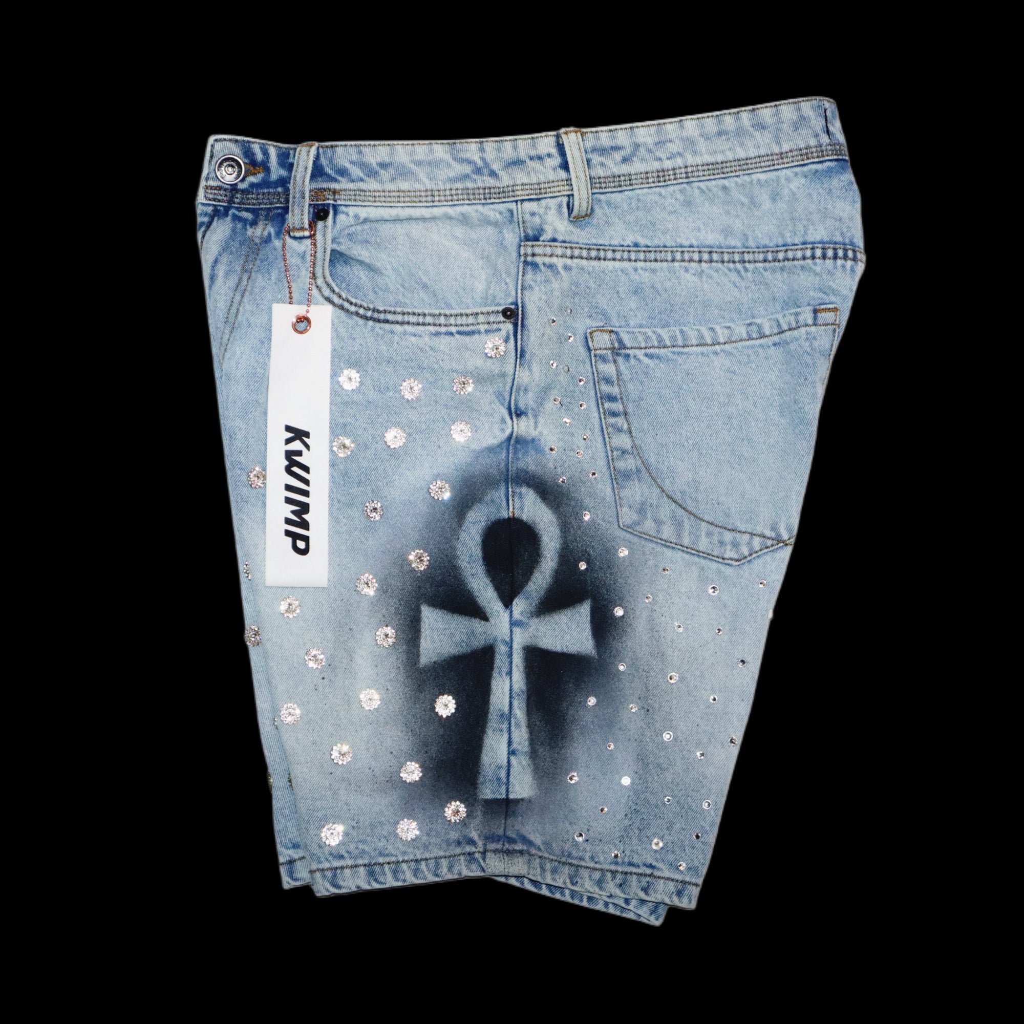 KP: Circle Burst Denim Jeans Shorts {size 30}
