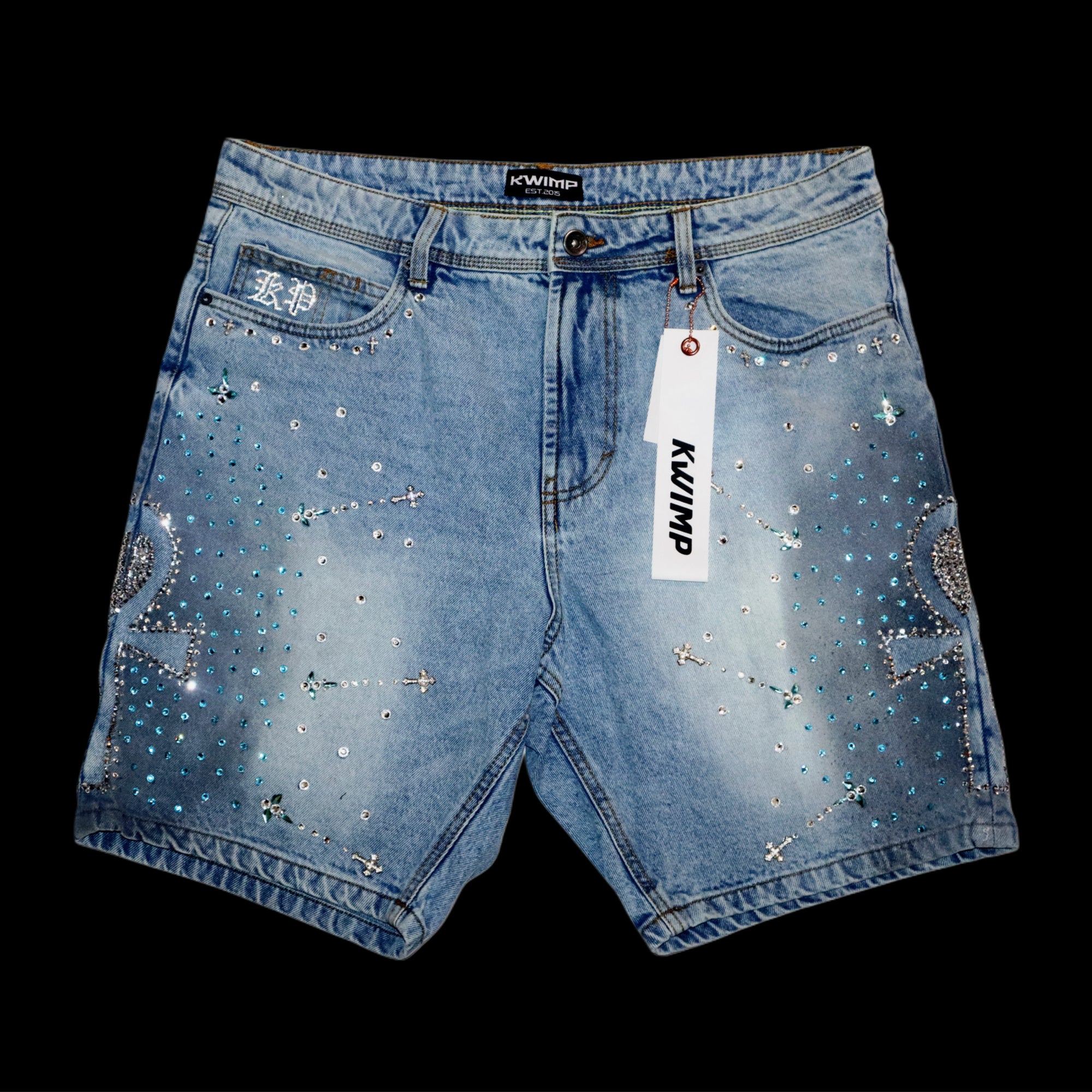 KP:Blue Galaxy Denim Jeans Shorts {size 36}
