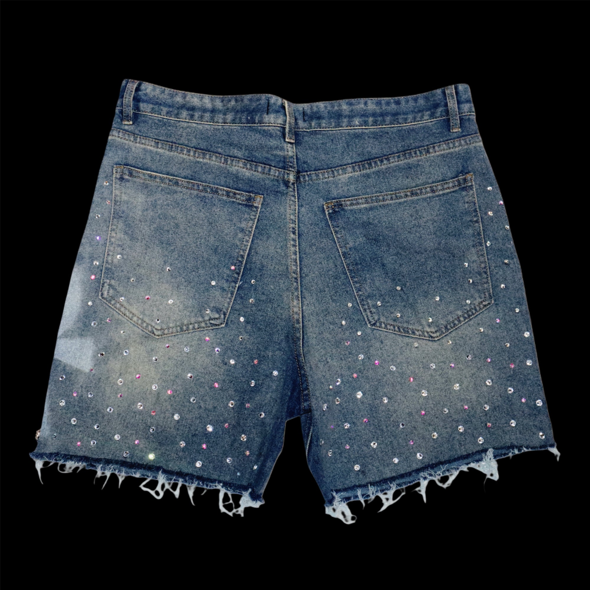 KP: Chopped Flower Denim Jeans Shorts {Size 32}