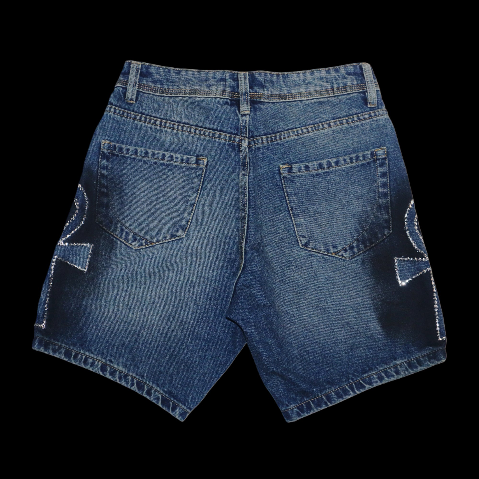 KP: Silver AnKh Denim Jeans Shorts {size 30}