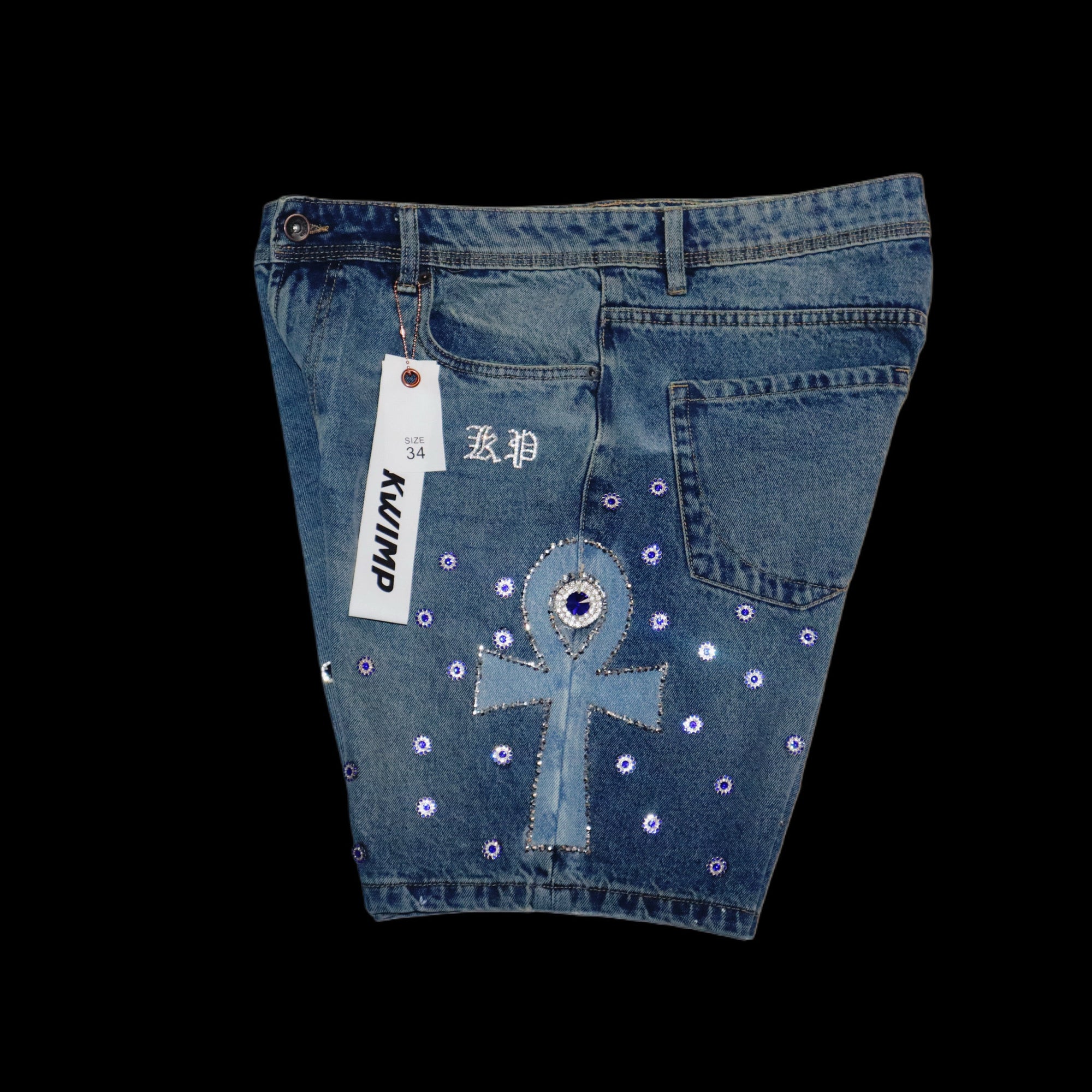 KP: DUBAI Sapphire Denim Jeans Shorts {size 34}