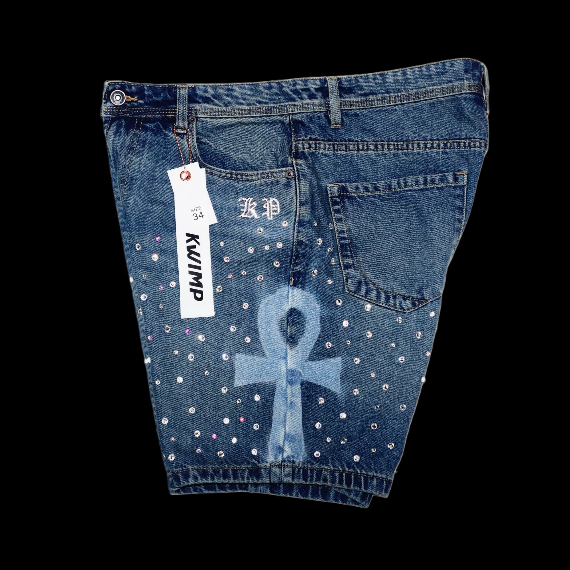 KP: Crystal Denim Jeans Shorts {size 34}