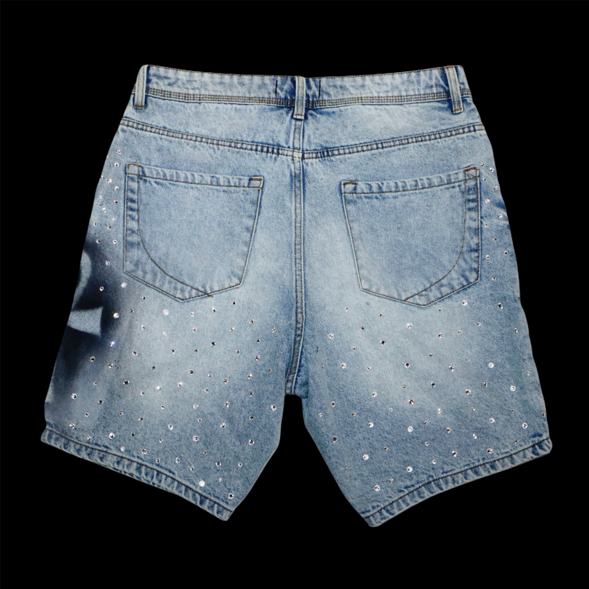 KP: Circle Burst Denim Jeans Shorts {size 30}