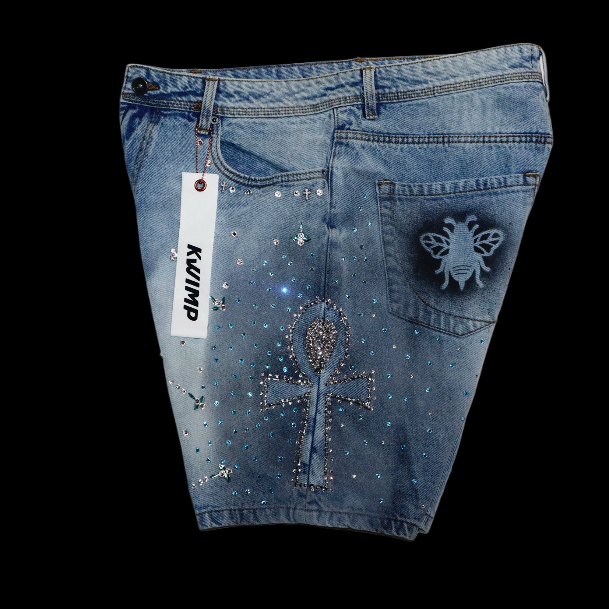 KP:Blue Galaxy Denim Jeans Shorts {size 36}